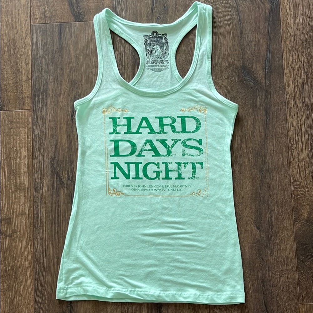 NWOT Mint Green Graphic Beatles Tank Top, M